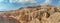 Panorama of the gorge of the dried riverbed of the OG river near the Dead Sea