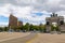 Panorama Grand Army Plaza square at Flatbush Avenue and Eastern Parkway intersection, Brooklyn, New York