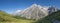 The panorama of Grand Jorasses massif from Val Ferret valley in Italy - Trekking Mont Blanc