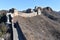 Panorama of the Great Wall in Jinshanling in winter near Beijing in China