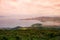 Panorama of the Greek city of Volos at sunset. Volos Greece. View from the mountain on the Volos