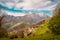 Panorama of green hills in Seriana valley mountains