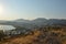 Panorama of Gumbet from Bodrum mountain and the bay