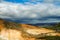 Panorama of Gunnuhver geothermal area in Reykjanes Iceland