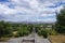 Panorama of Gyumri city from Mother Armenia statue in Memorial Victory Park. Gyumri