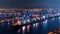 Panorama of the harbor with container ships. Generative AI