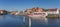 Panorama of the harbor in historic city Greifswald