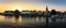Panorama at the harbor on the island Lindau in Bavaria, Germany