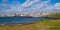 Panorama of the harbour, pier and village of Hamnavoe on the west cost of Mainland in Shetland, UK.