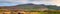 Panorama of heather covered Simonside Hills