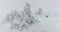 Panorama of heavy snow on top of the mountain. Cold winter day with heavy fog and snow