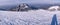Panorama of high frozen mountains