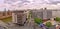 Panorama in high resolution with Kaiserkai in Hafencity in the center, central perspective