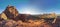 Panorama hiking in mountain at top of red rock desert