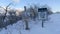 Panorama Hiking trail buried in snow during winter at the terrain of Wasatch Mountain