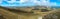 Panorama. Hills with cloudscape