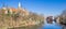 Panorama of the historic castle at the Saale river in Merseburg