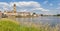 Panorama of historic city Deventer at the IJssel river