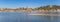 Panorama of the historic city Lauenburg and river Elbe