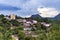 Panorama of the historic city of Tiradentes and its houses, roofs, churches and colonial architecture
