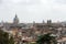 Panorama of historic districts of Rome seen from the Pincio terrace