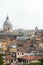 Panorama of historic districts of Rome seen from the Pincio terrace