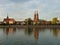 Panorama of the historic part of the old town `Ostrow Tumski`, Wroclaw