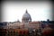 Panorama with the historical center of Rome with St. Peter`s Basilica in the background.