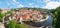 Panorama of the historical part of Cesky Krumlov with Castle and