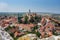 Panorama of historical town Mikulov - Czech Republic. Beautiful town in South Moravia.
