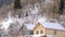 Panorama Homes with porches and snowy roofs in Park City Utah mountain neighborhood