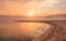 Panorama, horizontal view of bay.rocky,sand coastline,Black sea.