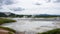 Panorama of hot springs, pools and warm toxic lakes in Kronotsky Nature Reserve