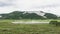 Panorama of hot springs, pools and warm toxic lakes in Kronotsky Nature Reserve