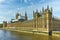 Panorama of Houses of Parliament, Palace of Westminster, London, England