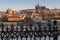 Panorama of Hradcany at sunrise, Czech Republic