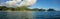 Panorama of Huahine island in French Polynesia