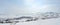 Panorama of idyllic snowy winter landscape in the mountains