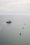 Panorama if Bodensee lake and a ferry from Friedrichshafen, Germany