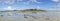 Panorama of Ile de Siec, Brittany, at low tide