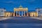 Panorama of the illuminated Brandenburger Tor