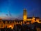 Panorama of the illuminated medieval town of Mechelen