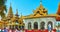 Panorama of Image Houses at the Northern entrance of Shwedagon,