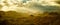 Panorama image of a monsoon over the Sonoran Desert of Arizona with dramatic lighting