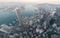 Panorama images of Hong Kong Cityscape view from sky