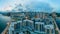 Panorama images of Hong Kong Cityscape view from sky