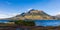 Panorama of Imbabura volcano and lake