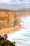 Panorama of impressive cliffs, ocean and misty beaches at the Great Ocean Road, Australia