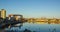 Panorama of the industrial part of La Boca, with cranes of the p