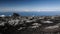 Panorama inside caldera of Pico volcano with seismic station, Azores, Portugal